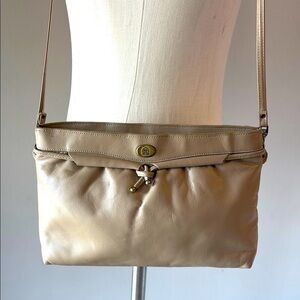 Etienne Aigner taupe VINTAGE 80s genuine leather shoulder cross body bag